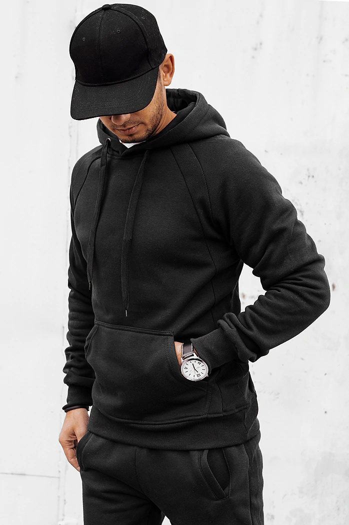 Bluza męska z kapturem czarna Dstreet BX5559