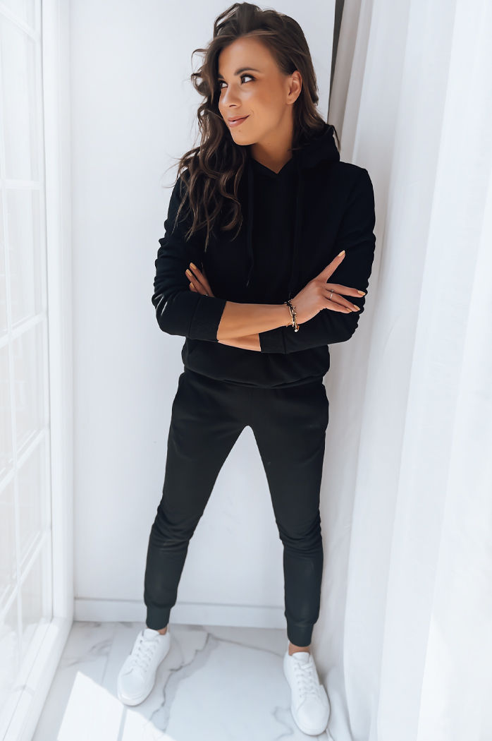 Bluza damska BASIC z kapturem czarna BY0158z