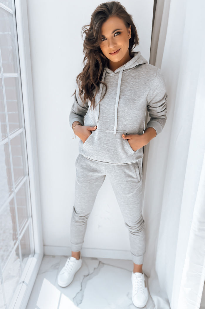 Bluza damska BASIC z kapturem szara Dstreet BY0155z