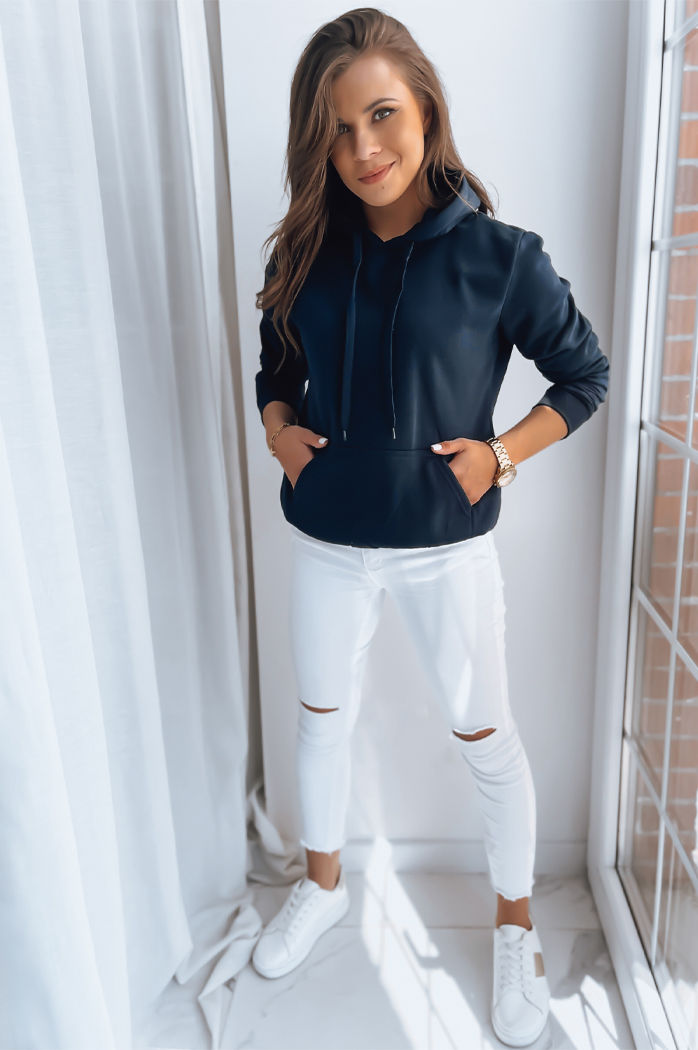 Bluza damska BASIC z kapturem granatowa Dstreet BY0561z