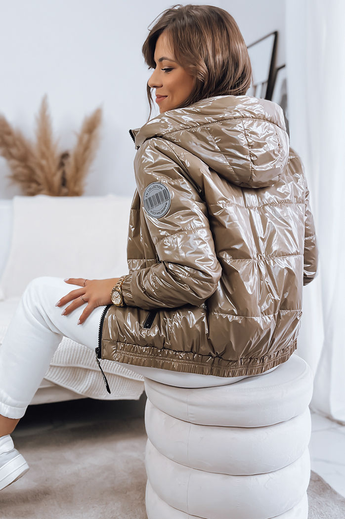 Kurtka damska pikowana METALIC kamelowa Dstreet TY3409