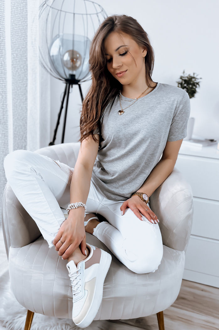T-shirt damski MAYLA jasnoszary Dstreet RY2122