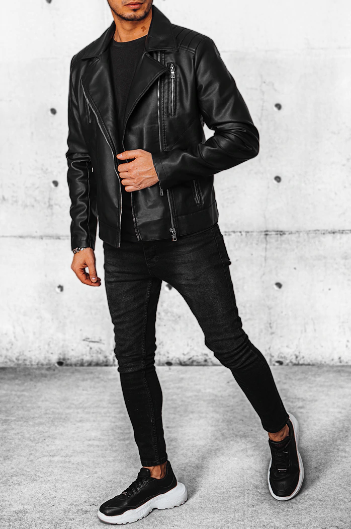 Kurtka męska skórzana czarna Dstreet TX4385