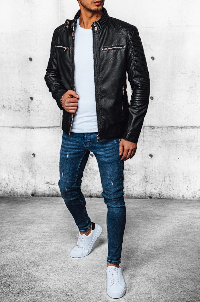 Kurtka męska skórzana czarna Dstreet TX4388