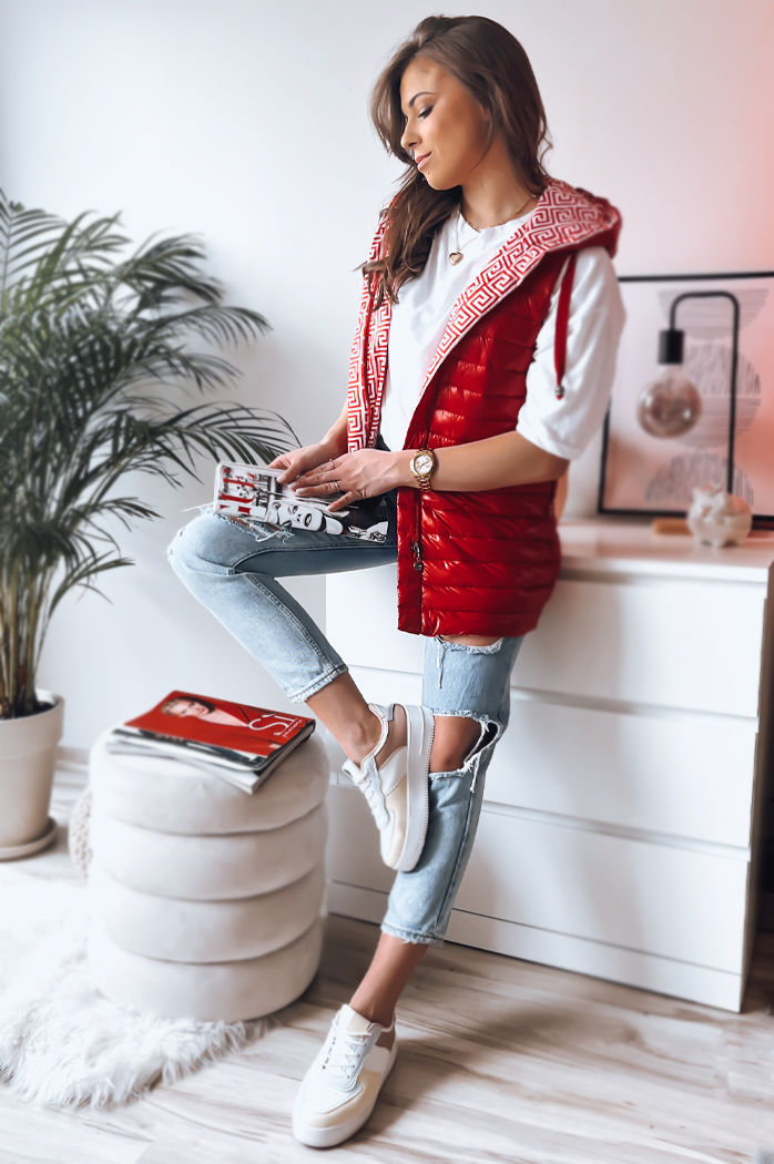 Kamizelka damska CRISTINA czerwona Dstreet TY3471