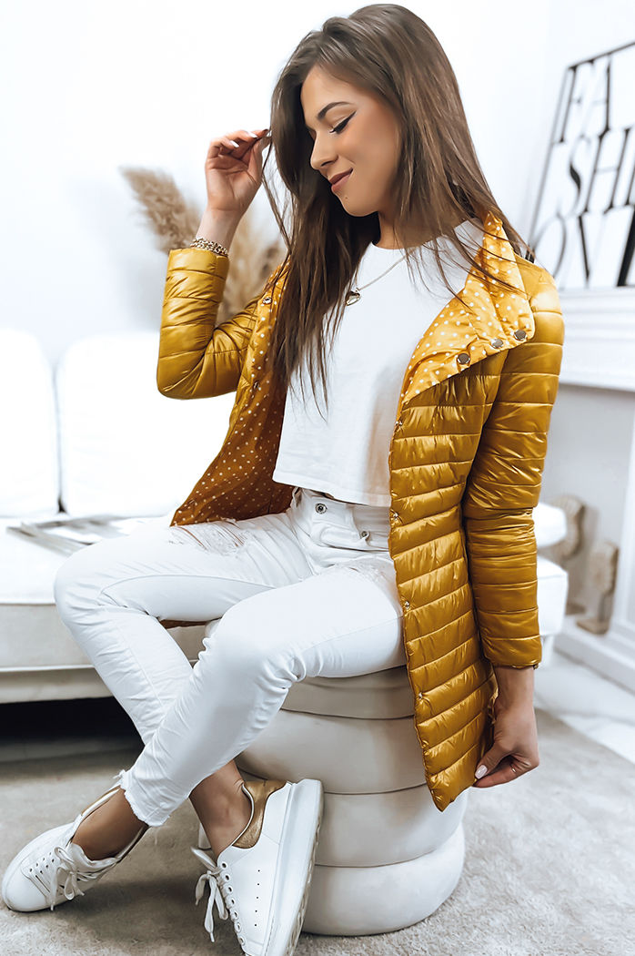 Dwustronna kurtka damska pikowana KATIE żółta Dstreet TY3546