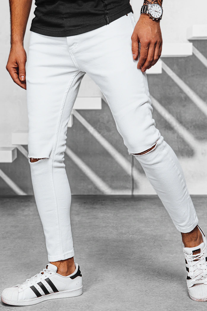 Spodnie męskie jeansowe białe Dstreet UX3922