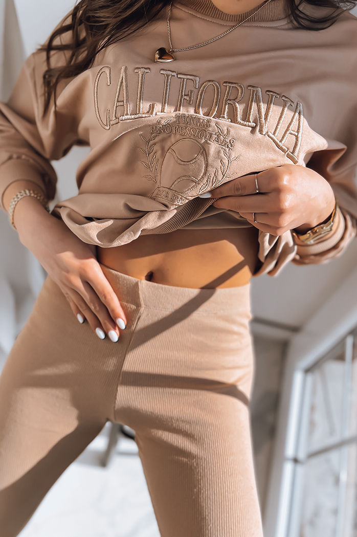 Legginsy damskie CALIFORNIA TEAM beżowe Dstreet UY1411