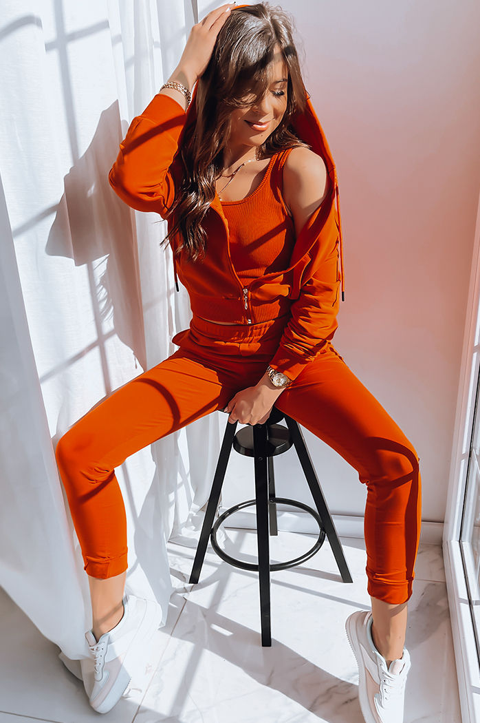 Spodnie damskie MY HONEY pomarańczowe Dstreet UY1417