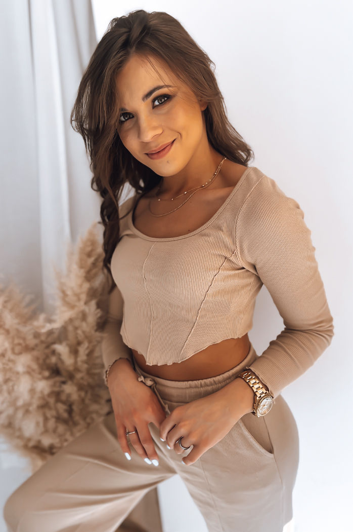 Komplet damski EMILIO jasnobeżowy Dstreet AY0857