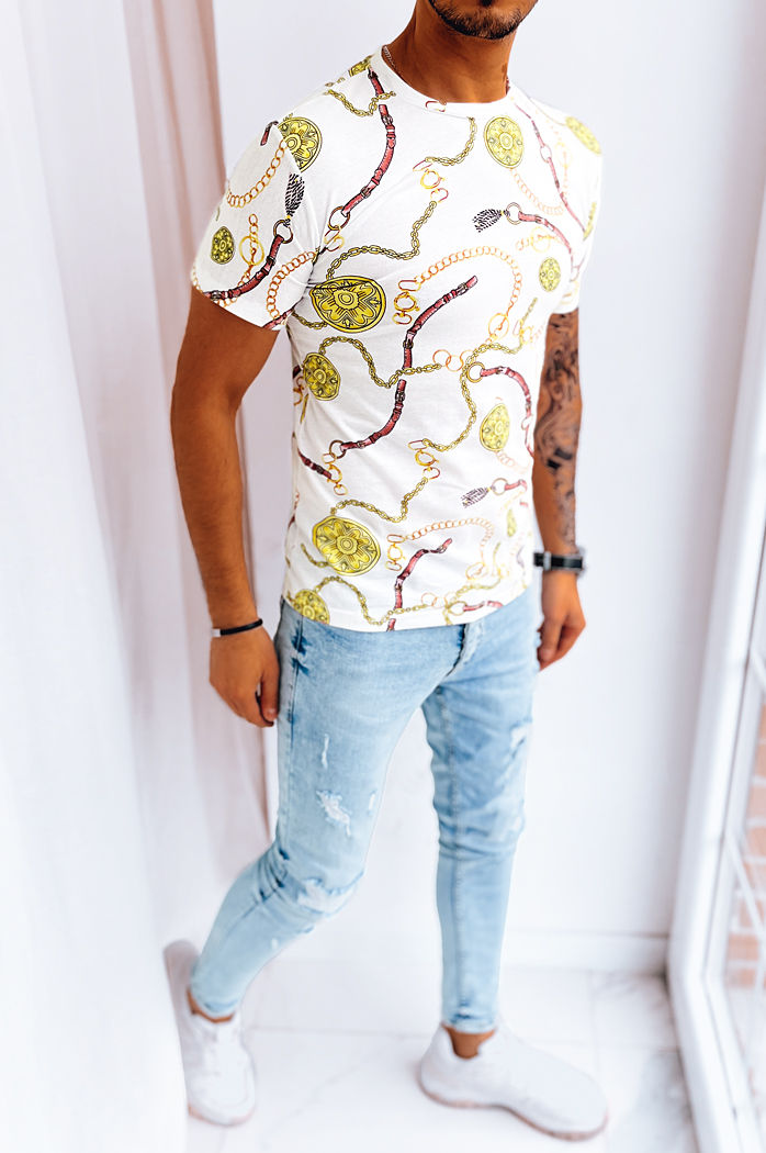 Koszulka męska z nadrukiem biała Dstreet RX5125