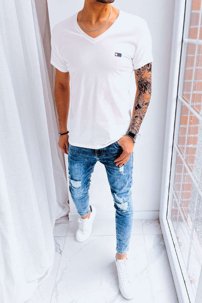 Koszulka męska z nadrukiem ecru Dstreet RX5131