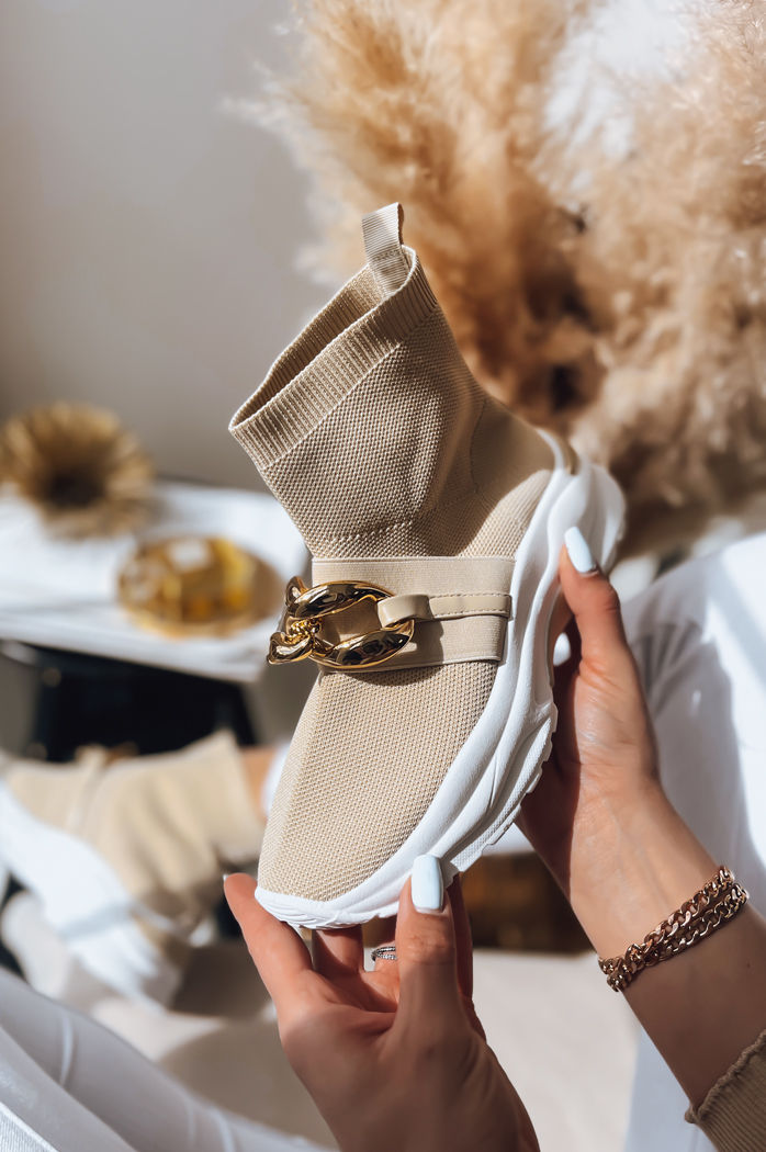 Buty damskie ELISA beżowe Dstreet ZY0280