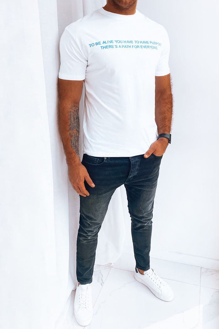 Koszulka męska z nadrukiem biała Dstreet RX5193