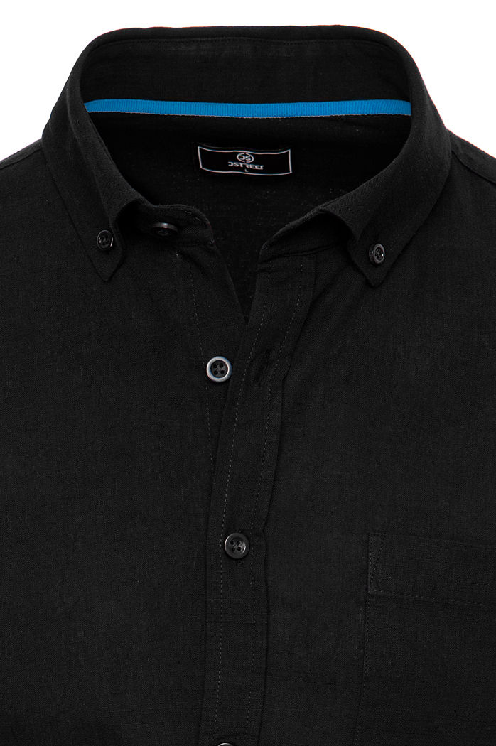 Koszula męska z krótkim rękawem czarna Dstreet KX0982