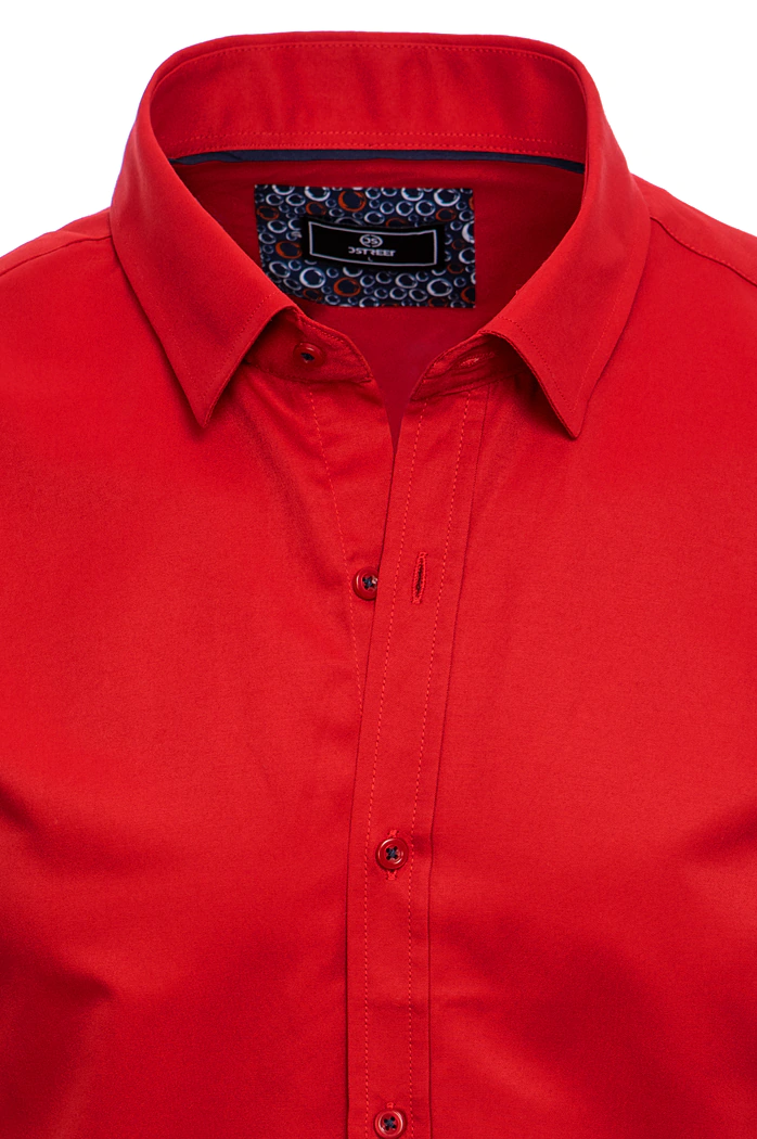 Koszula męska z krótkim rękawem czerwona Dstreet KX0989