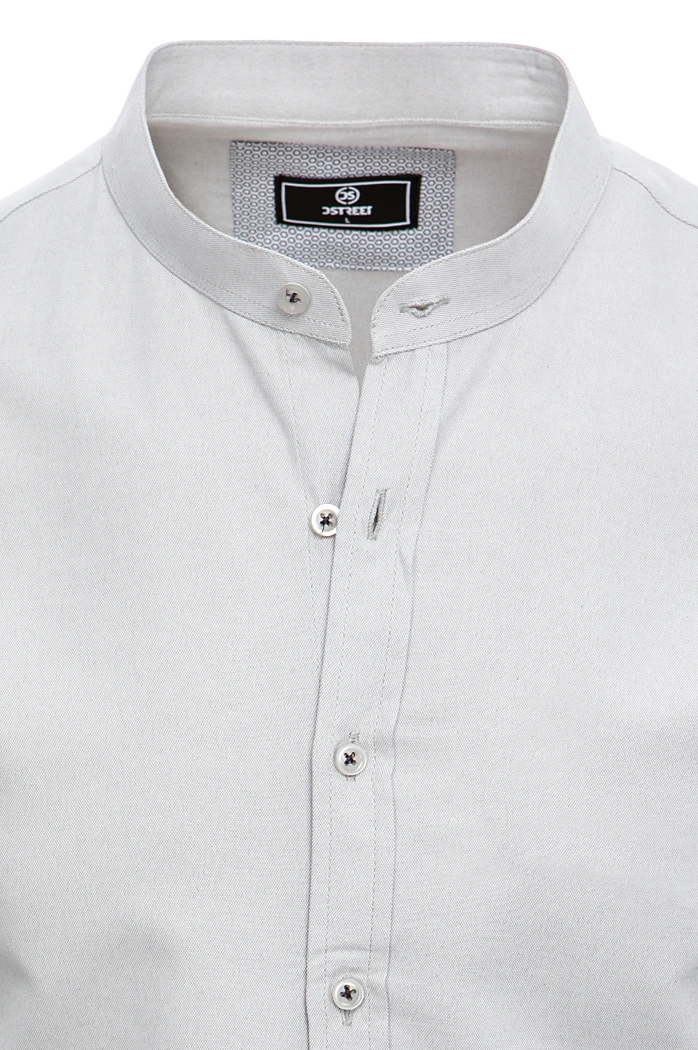 Koszula męska z krótkim rękawem jasnoszara Dstreet KX0999
