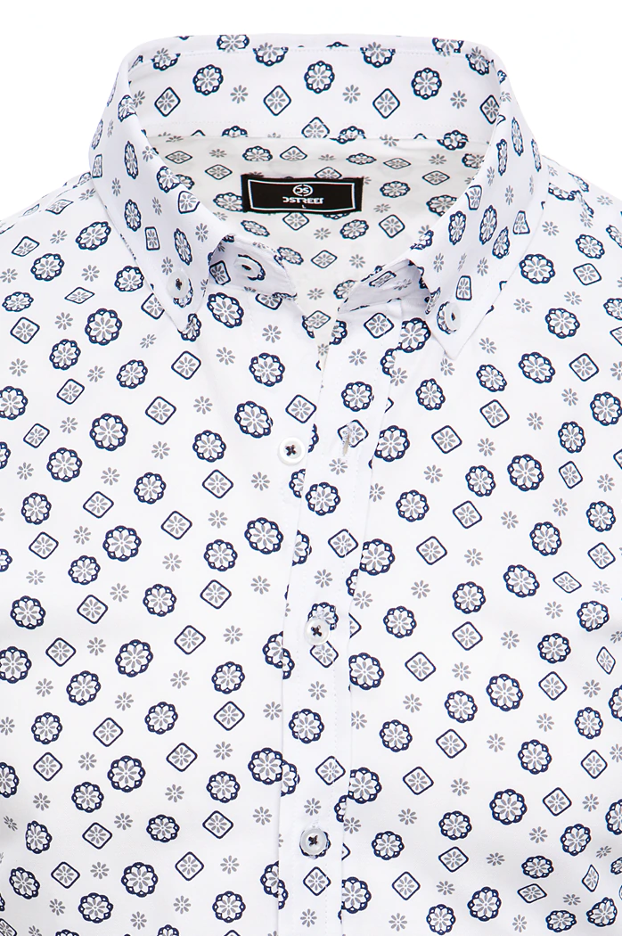 Koszula męska z krótkim rękawem biała Dstreet KX1020