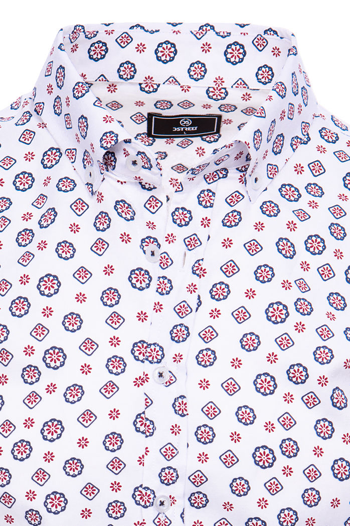 Koszula męska z krótkim rękawem biała Dstreet KX1021