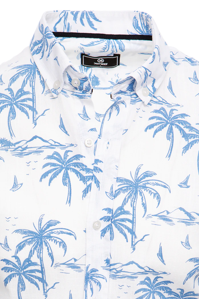 Koszula męska z krótkim rękawem biała Dstreet KX1036