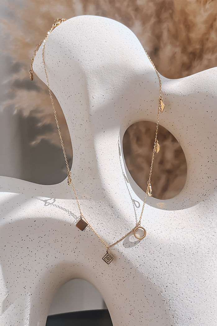 Naszyjnik PUNTA złoty Dstreet IY0075