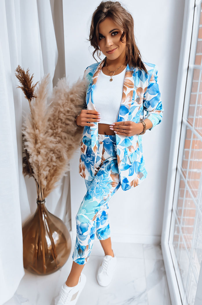 Spodnie damskie FLOWER GARDEN błękitne Dstreet UY1471