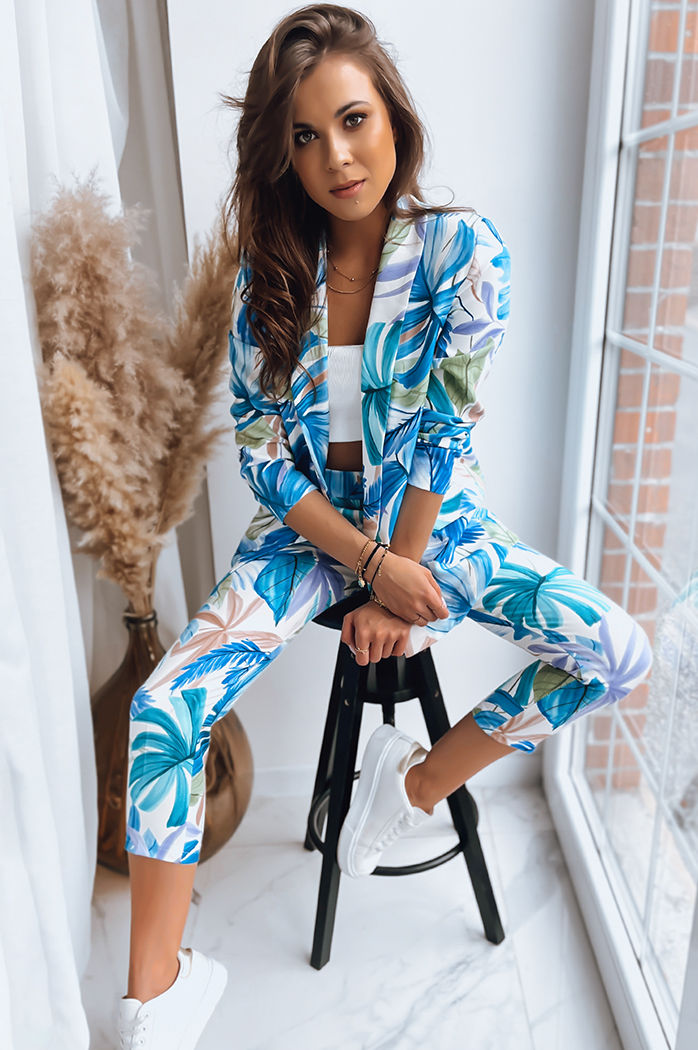 Spodnie damskie FLOWER GARDEN zielone Dstreet UY1473