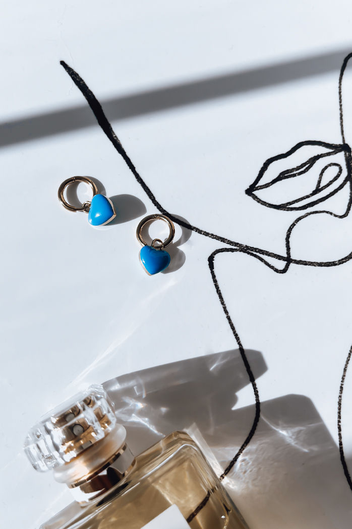 Kolczyki BLUE HEART turkusowe Dstreet JY0009