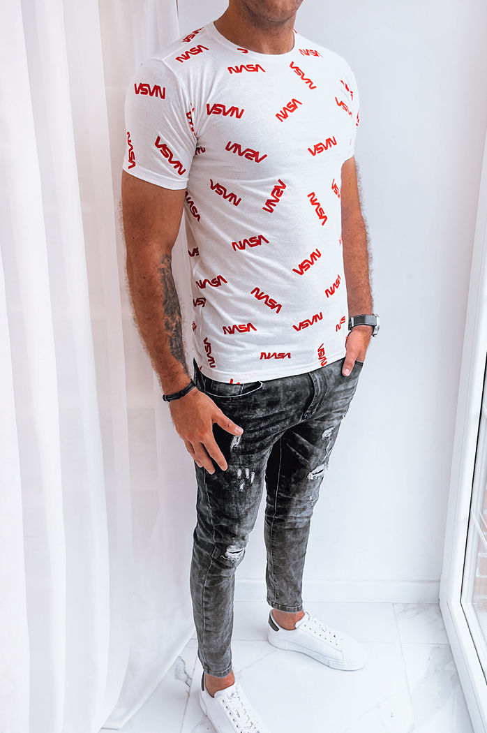 Koszulka męska z nadrukiem biała Dstreet RX5269