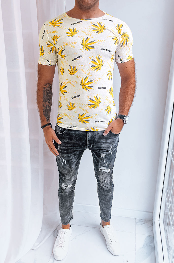 Koszulka męska z nadrukiem biała Dstreet RX5277