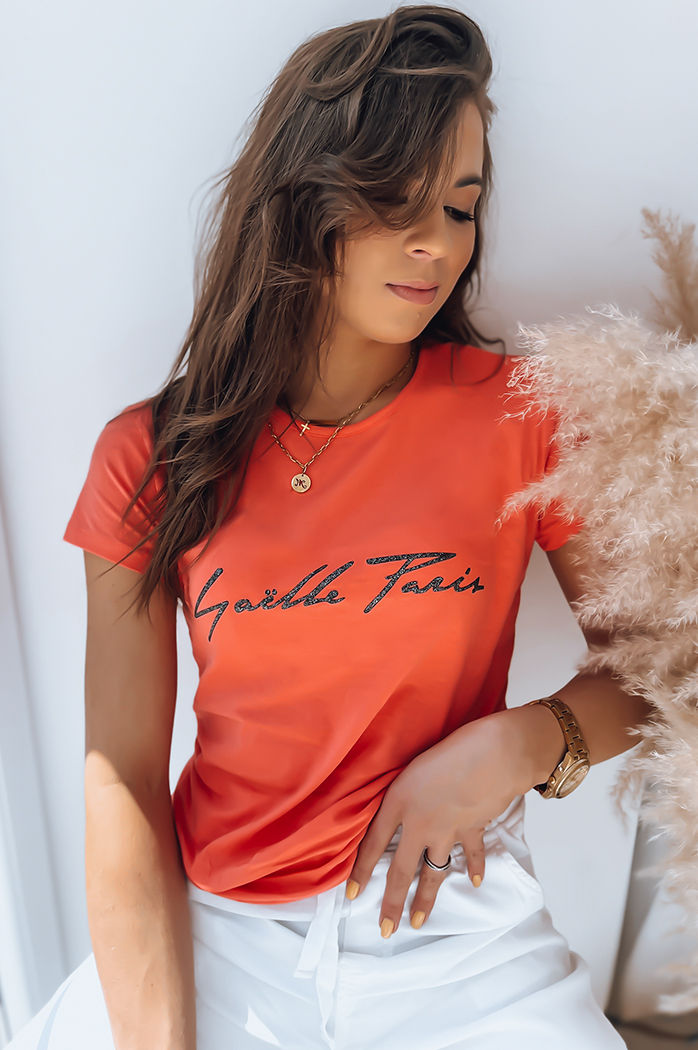 T-shirt damski GAZELLE koralowy Dstreet RY2219