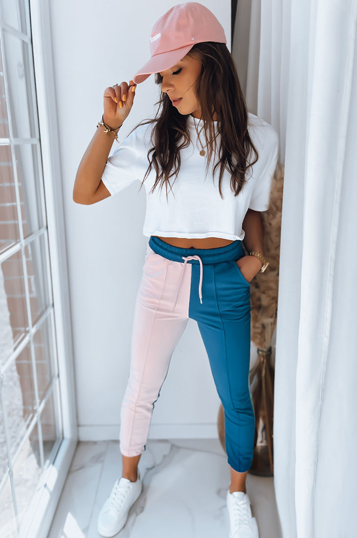 Spodnie damskie dresowe PASTELS morskie Dstreet UY1484