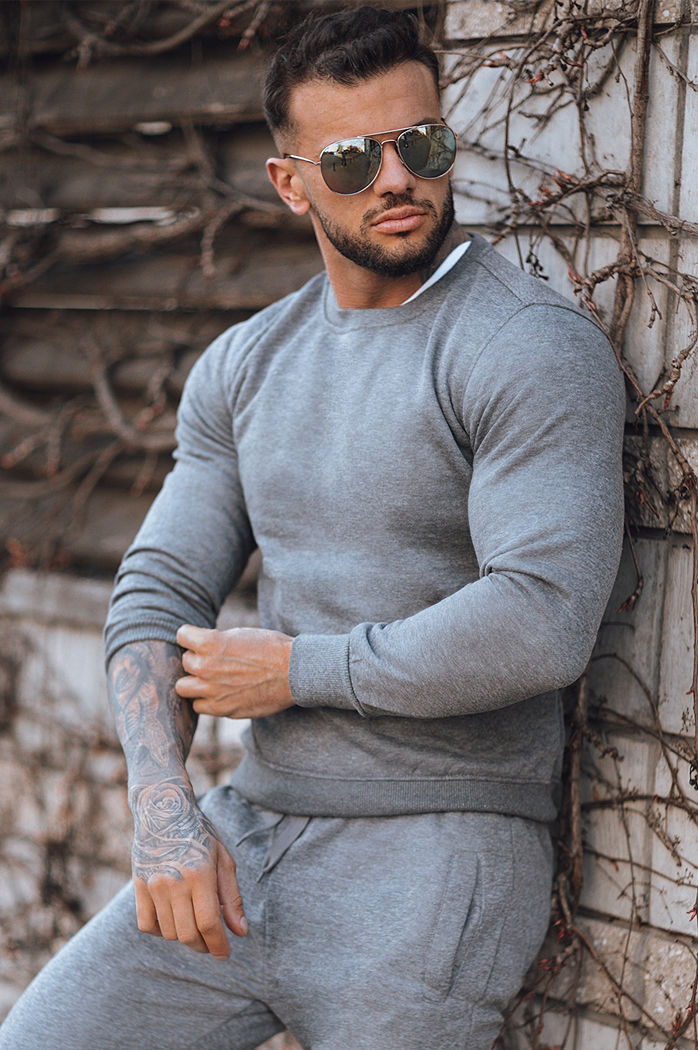 Bluza męska bez kaptura antracytowa Dstreet BX2405z