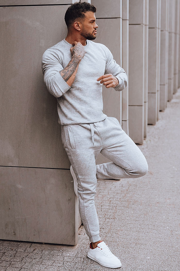 Bluza męska gładka szara Dstreet BX3354z