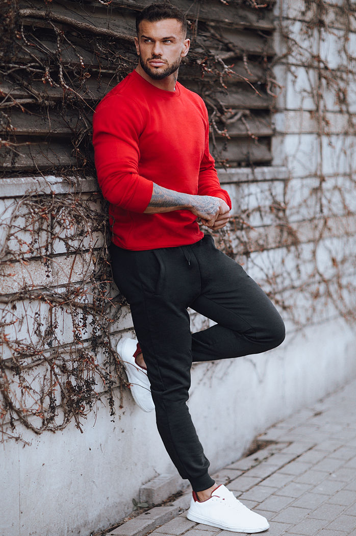 Bluza męska gładka czerwona Dstreet BX3867z