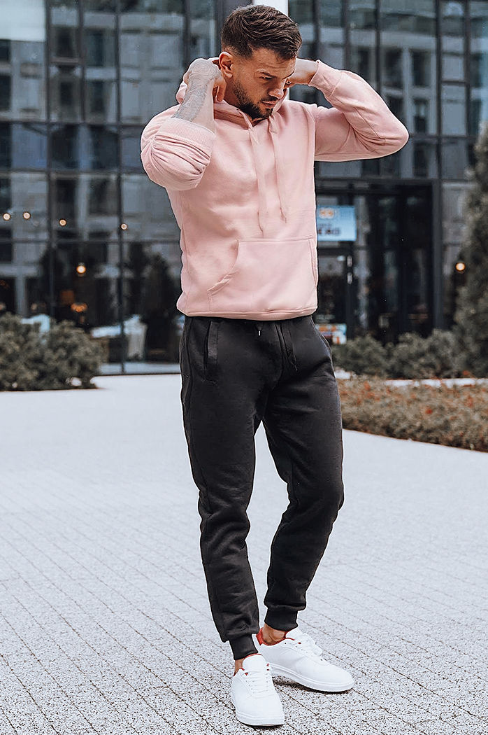 Bluza męska z kapturem różowa Dstreet BX4845z