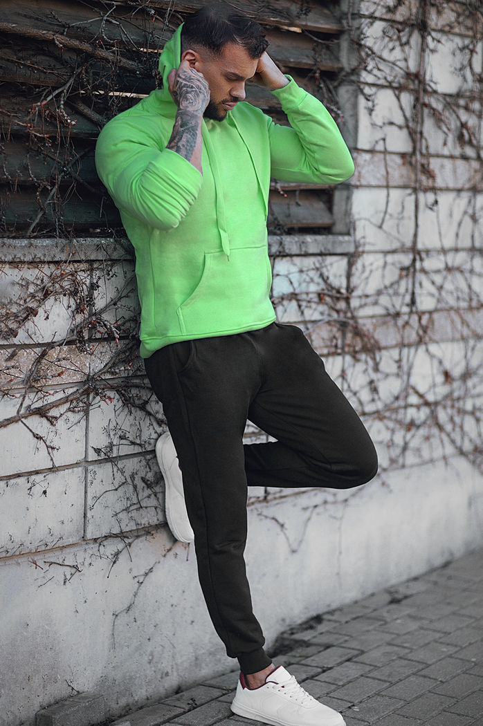 Bluza męska z kapturem miętowa Dstreet BX5082z