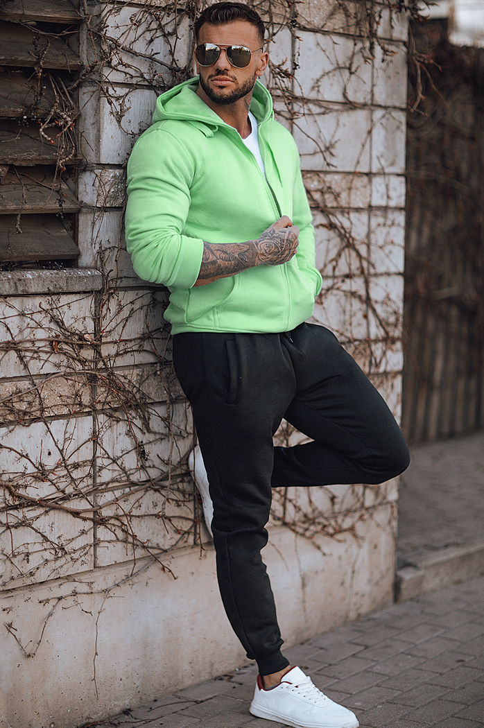 Bluza męska z kapturem miętowa Dstreet BX5230z