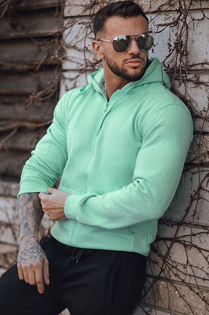 Dres męski miętowo-czarny Dstreet AX0753