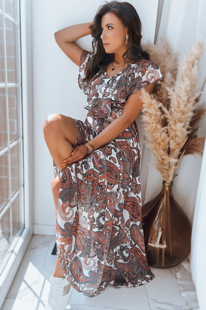 Sukienka maxi CRESPO biała Dstreet EY2304