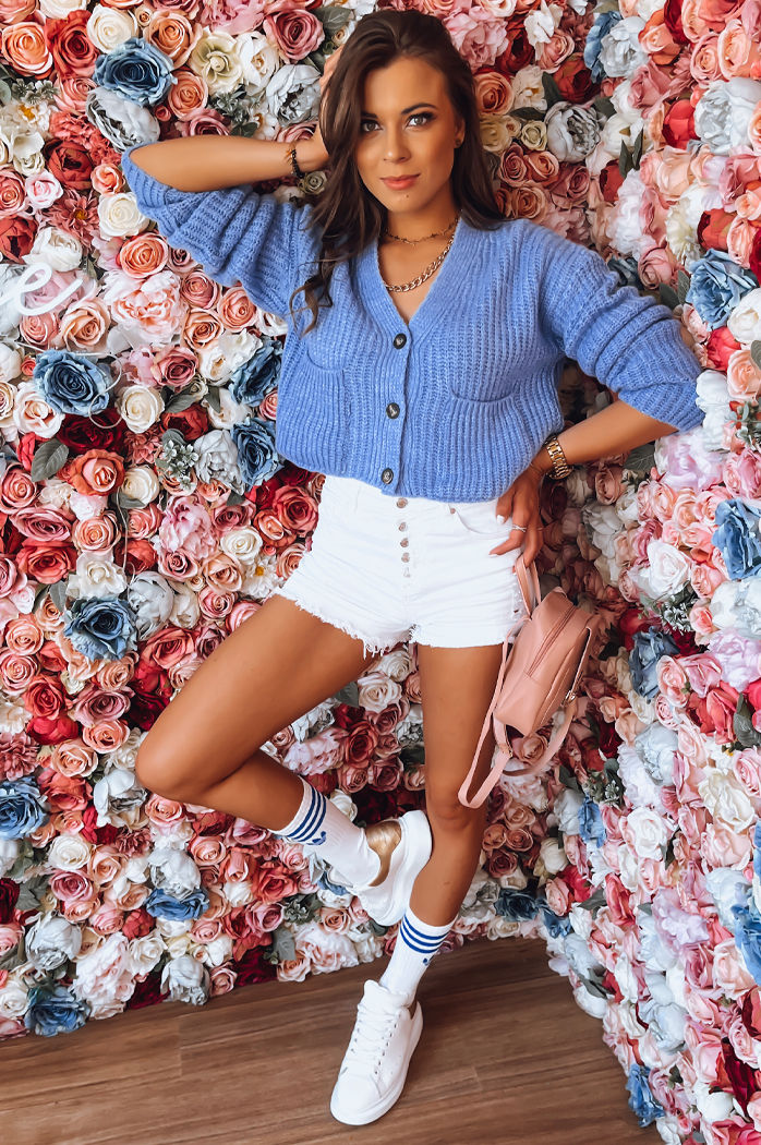 Sweter damski SISTERS niebieski Dstreet MY1963z