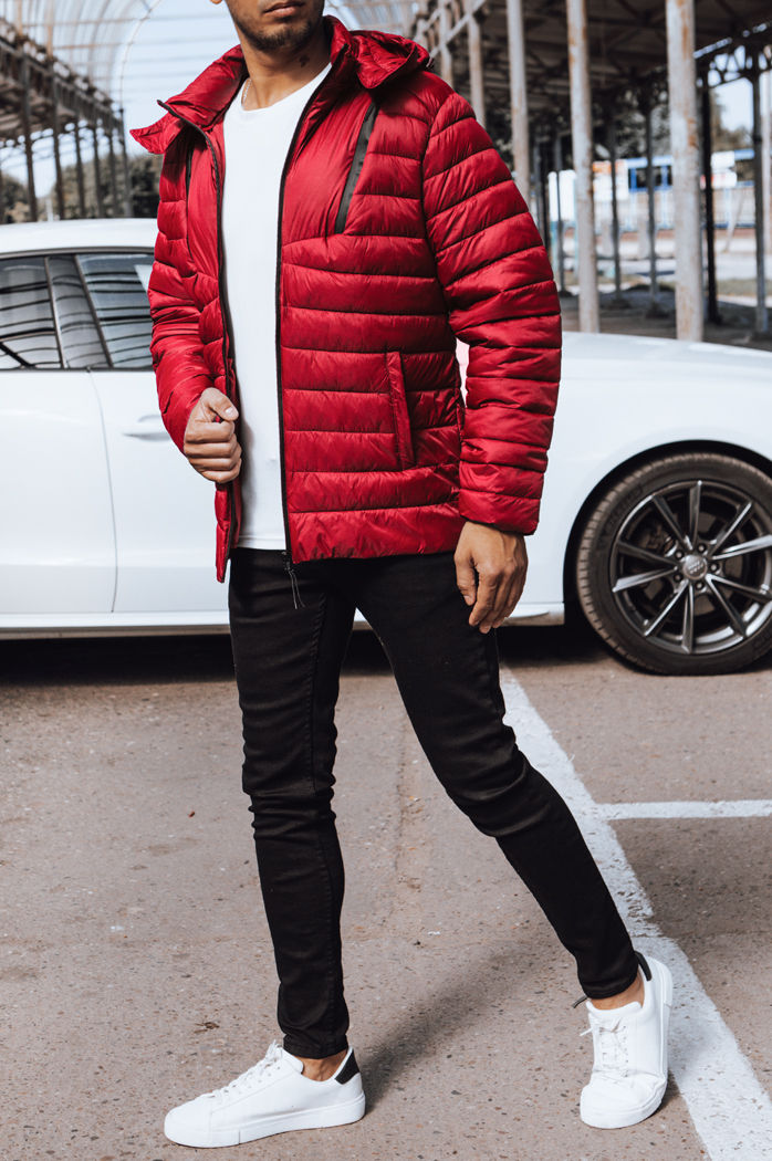 Kurtka męska pikowana z kapturem czerwona Dstreet TX4447