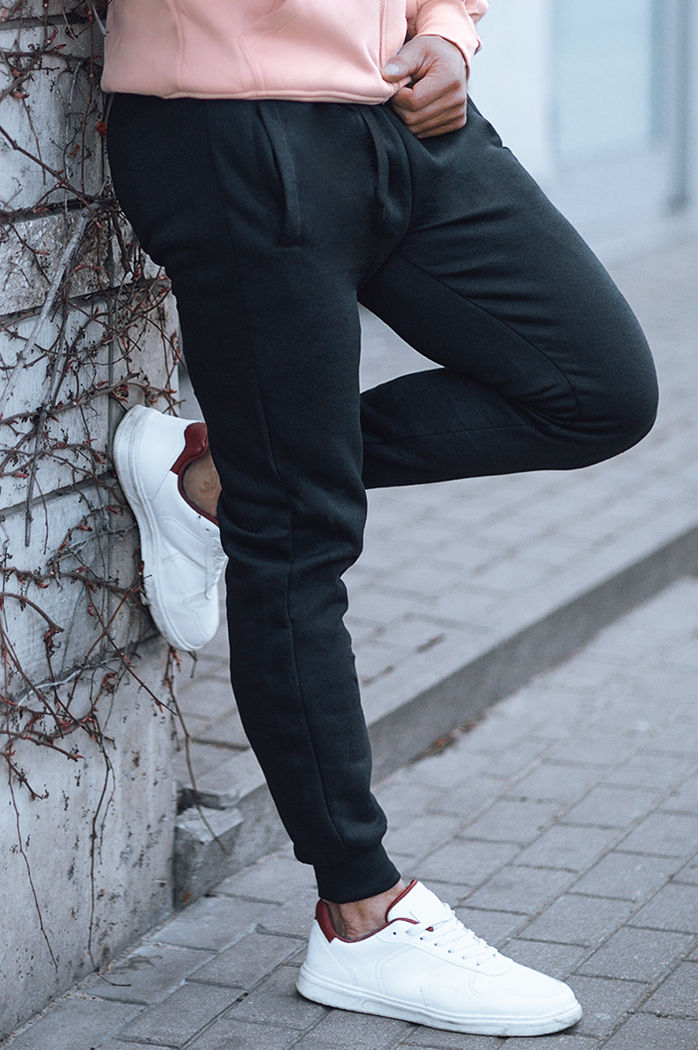 Czarne męskie spodnie dresowe czarne Dstreet UX2395z