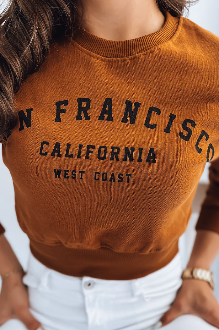 Bluza damska z nadrukiem SAN FRANCISCO ruda Dstreet BY0923z