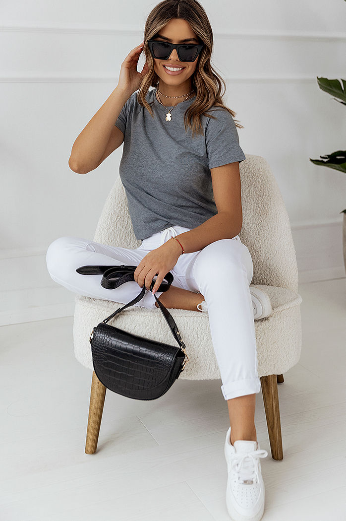 Koszulka damska MAYLA II ciemnoszara Dstreet RY2282