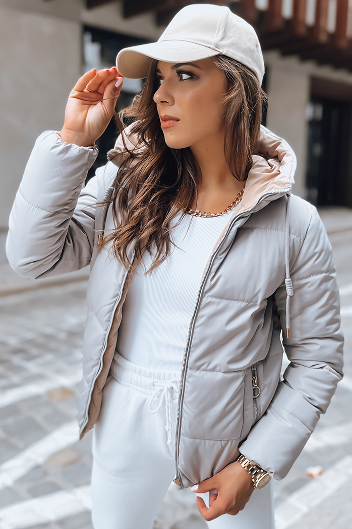 Dwustronna puchowa kurtka damska VICTORIA SNUG szara Dstreet TY3696