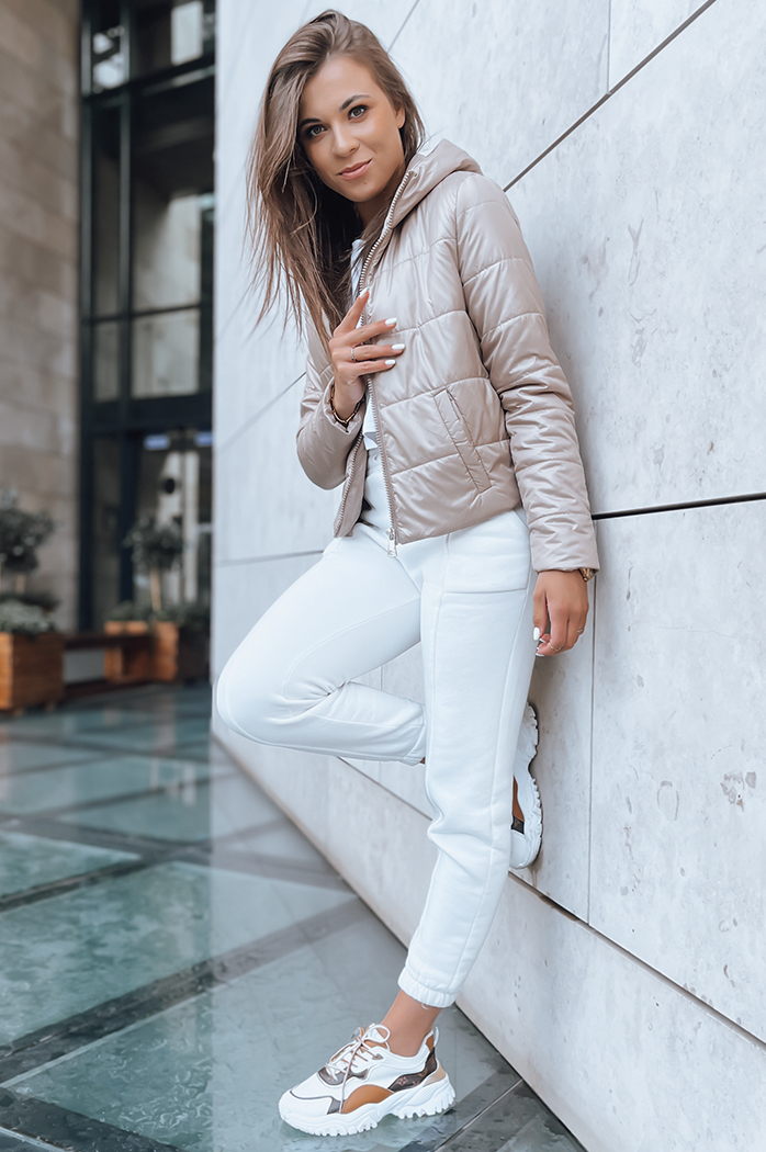 Krótka pikowana kurtka damska SPORT HEVEN kamelowa Dstreet TY3711