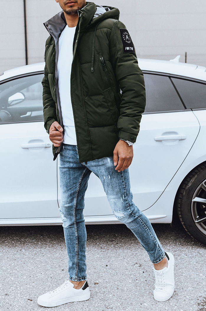 Zimowa pikowana kurtka męska zielona Dstreet TX4459