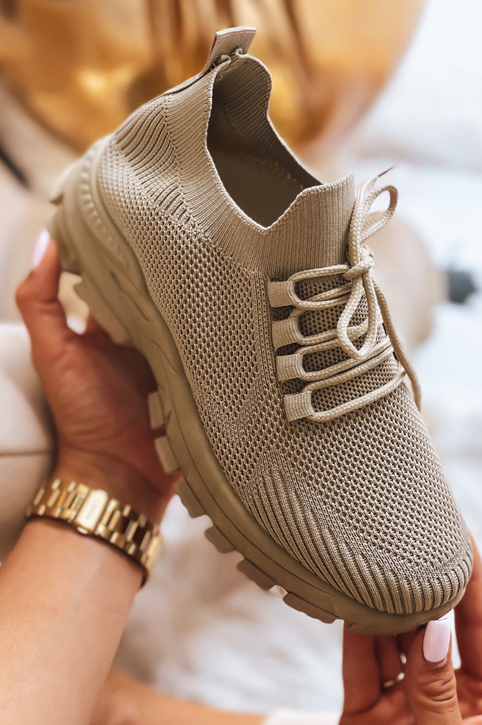 Skarpetowe sneakersy damskie STEEL THUNDER khaki Dstreet ZY0345