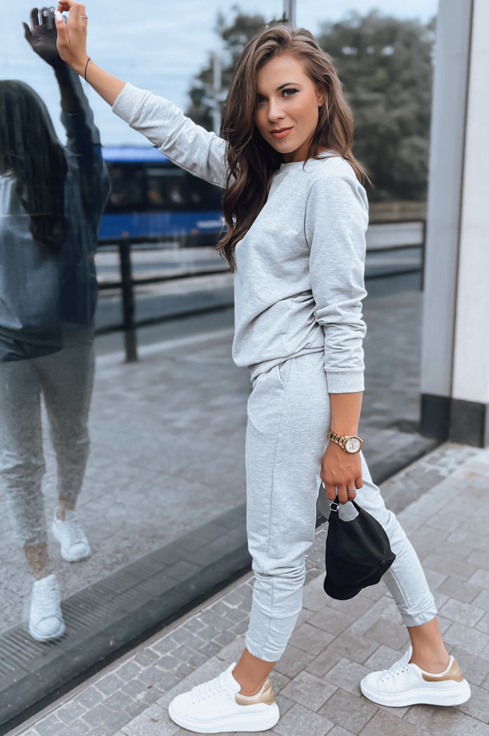 Dresowy komplet damski MILIAN jasnoszary Dstreet AY0816z